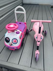 Minnie Mouse Ride-On Car & Pink Kids Scooter