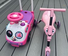 Minnie Mouse Ride-On Car & Pink Kids Scooter