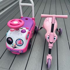 Minnie Mouse Ride-On Car & Pink Kids Scooter