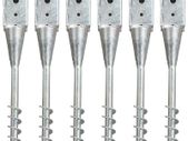 Ground Spikes 6 pcs Silver 10x10x57 cm Galvanised Steel