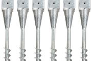 Ground Spikes 6 pcs Silver 10x10x57 cm Galvanised Steel