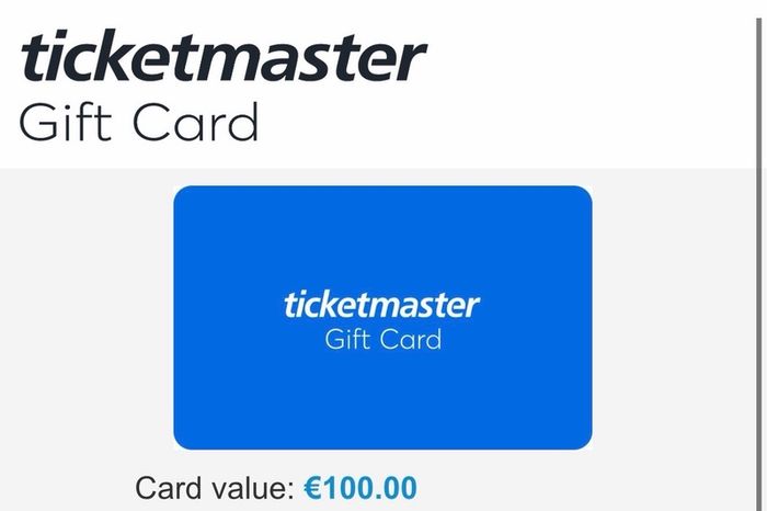 Ticket Master Gift Card Value 100