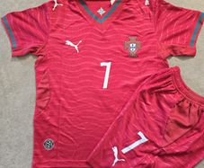 Ronaldo Portugal home football kids jersey/kits