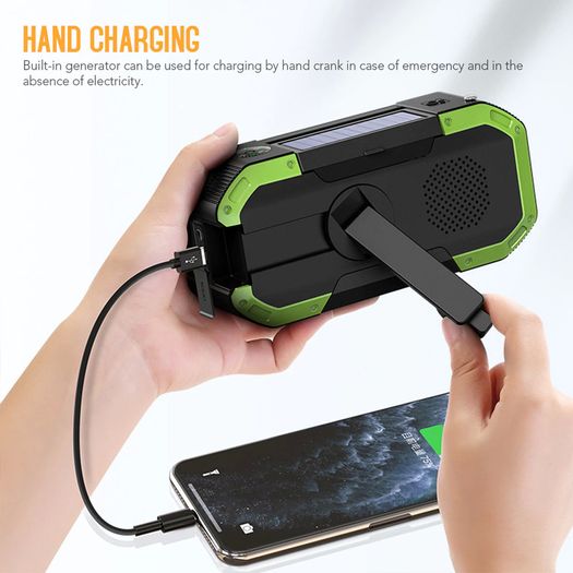 Emergency Solar Hand Crank Radio 5000mAh Power Bank Charger Flash Light Outdoor Camping Survival Radio outdoor survival