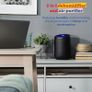 Ozone Free, 750ml/day 2 in 1 Black Dehumidifier/Air Purifier, 20m2 Room Size, LED Lighting & Captures Bacteria, for Home, Kitchen, Basement, Garage, Caravan Image 3