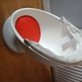 IKEA PS LOMSK Kids Swivel armchair, white/red Image 4