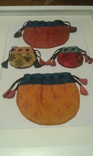Beautiful framed silk bags from Nepal .