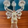 Genuine Antique Candelabra 5 Candles Slight Yellow Irradiated Glass Image 5
