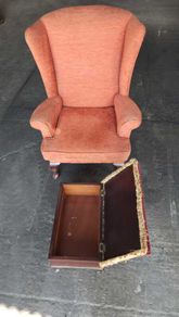 Armchair with leg stool