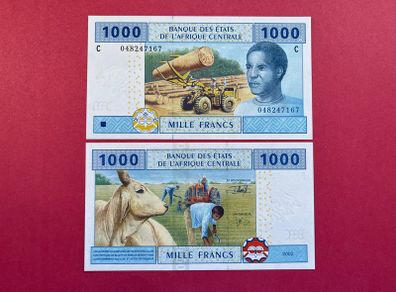 Central African States  1000 Francs  2002 . Pick 607a. ( C ) Chad   ( Uncirculated )
