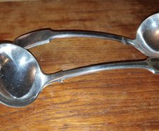 Antique Elkington & Co 2 silver plated Laddles Fiddle pattern