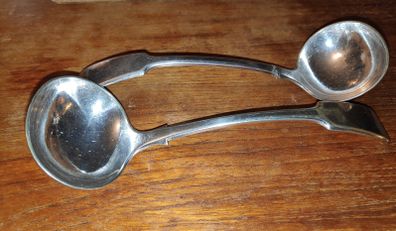 Antique Elkington & Co 2 silver plated Laddles Fiddle pattern