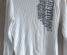 White man sweater size fits sm m worn once