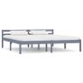 Bed Frame Grey Solid Pine Wood 160x200 cm Image 5