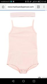 Cotton Rich Pink Ballet leotard and Headband Age 7-8