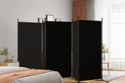 5-Panel Room Divider Black 433x180 cm Fabric