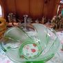Green Glass Dessert Bowl set Image 4