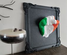 Irish Tricolour Closed Fist Wall Art Black Frame Irish Pride Ireland Flag Colours Home Bar Pub Shed Man Cave Office Games Room Wall Decor Irish Gift Patriotic Display Handmade 3D Printed Irish Art Unique Ireland Decoration Green White Orange Framed Wall S