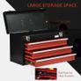 3 Drawer Tool Chest, Lockable Metal Tool Box, Portable Toolbox with Ball Bearing Runners, 510mm x 220mm x 320mm Image 6