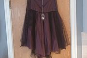 Precious A-Wear  Burgundy &amp; Black Lace Look Skirt. S. 14..   B.N.W.T.