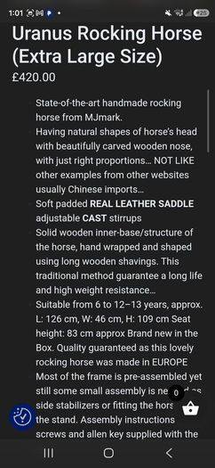 MJ Extra Large 'Uranus' Rocking Horse