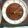 Rare Original Hermle 60s German Mid Century Teak Desk Mantel Chimny Clock By Hermle (the Clock Works Well And Keeps Time) Image 4