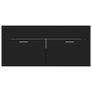 Sink Cabinet with Built-in Basin Black Chipboard Image 9