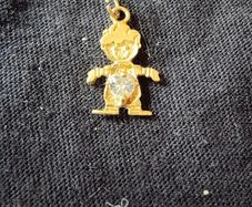 14k Gold Child necklace pendant