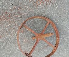 Iron wheelbarrow wheel