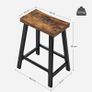 _Set of 2 Bar Stools with Curved Seat Kitchen Dining Room Study Industrial Design 46.2 x 33 x 60 cm Vintage Brown/Black Image 2