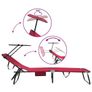 Folding Sun Lounger Folding 1-person Red 56 x 190 x 81cm Fabric Image 7