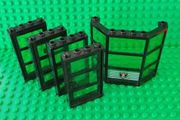 Used Lego LEGO Black Police Station City Panels with Translucent Green Glass