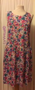 Vintage Floral Print Summer Dress