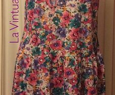Vintage Floral Print Summer Dress