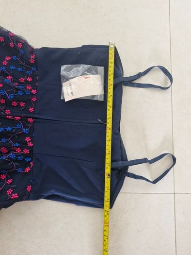 Orsay dress navy with blue and red/pink s. 38/10