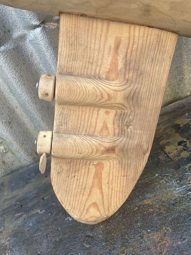 Vintage large solid wood handmade turned