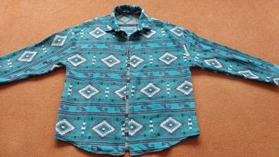 Patterned long sleeve overshirt