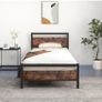 Metal Platform Bed Frame 3 FT Single with Wooden Headboard Image 7