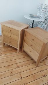 Set of 2 Bedside Lockers Tables