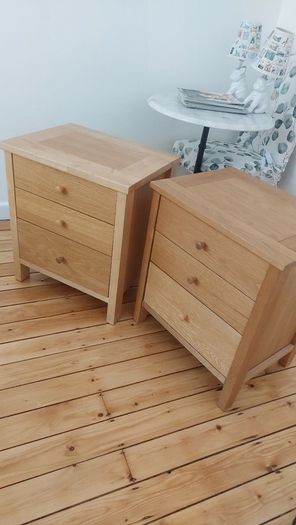 Set of 2 Bedside Lockers Tables