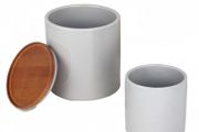 Brand New HASAYAKI Storage Jars, Set of 2 650/1100ml Stackable Ceramic Canisters.