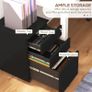 3-Drawer Vertical Filing Cabinet with Pencil Tray, Lock and 5 Wheels, Steel Mobile File Cabinet, for A4, Legal and Letter Size, Pre-Assembled Body, Black Image 4