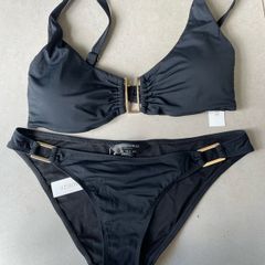 Bikini two piece swim suit black new by Accessories size 12