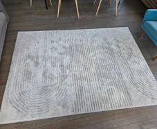 Large Grey Rug, Bedside Table & Stool for sale