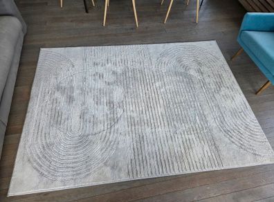 Large Grey Rug, Bedside Table & Stool for sale