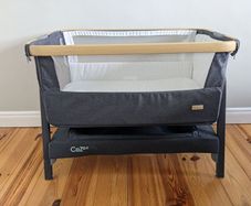 Tutti Bambini Cozee Lite Bedside Crib - Dark Grey & Oak