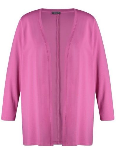NEW  FURTHER REDUCED from SAMOON a pink casual cardigan with side slits and a matching black and white top with pink trim . Length of both items is 33 inches