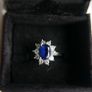 Vintage 9ct White Gold 375 Sapphire Cluster Ring size:P 2,07g Image 2
