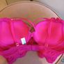 34B cerise lace bra Image 4
