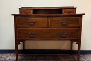 Edwardian Inlaid Mahogany Dressing Table / Chest of Drawers on Castors